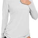 Heathyoga Rash Guard for Women UPF 50+ UV Sun Protection Swim Shirt for Woman Long Sleeve Swimsuits Bathing Suit Tops (Small, Grey)