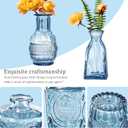 Glass Bud Vases Set of 16 - Blue Assorted Small Mini Glass Vases for Flowers, Crystal Vintage Vase Set, Bulk Centerpieces for Table Dcor, Wedding, Home and Events (Blue, 16 Pcs)