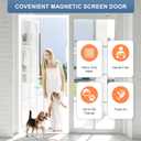 METAONLY Magnetic Screen Door Mesh Fits 32" x 80" Door - Curtain Size 34" x 82", Works for Patio, Sliding Door, Keeps Bug Mosquito Out, Fresh Air Flow, White