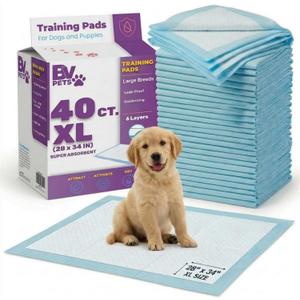 BV Puppy Pads XL 40 Count 34"x28" - Leak-Proof Pee Pads for Dogs with 6-Layer Design, Rapid Dry Sheet & Attractant - Dog Pad Extra Large with Odor Control - Perfect for Big Dogs & Indoor Use