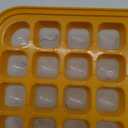 Brigii Ice Cube Tray with Lid&Bin, Ice Cube Mold with 56 Cubes, Stackable Ice Trays for Freezer with Easy-Release Silicone Bottom, for Drinks, Coffee, cocktail (Orange)