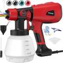 Paint Sprayer Tool 1000W High Power Electric Paint Spray Gun with Adjustable Spray Width Knob 4 Nozzles and 3 Patterns Simple to Clean for Lawn and Garden Furniture Home Interior House Painting Red