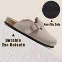 Suede Clogs for Women Leather Mules with Cork Footbed Arch Support Potato Shoes Men Womens Slip-On Clog with Adjustable Buckle Unisex Slippers Flats (M)