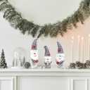 CYNOSA 3Pcs Cute Christmas Gnomes Table Signs Christmas Decorations for Home Winter Rustic Gnomes Tabletop Centerpieces Block Signs for Xmas Holiday Party Indoor Home Decor