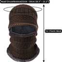 Syhood Knitted Balaclava Beanie Hat Winter Neck Warmer Ski Face Cover Neck Gaiter (Navy Blue, Brown)