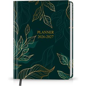 Planner 2026-2027 - 18 Months (Jan 2026 - Jun 2027) Agenda Planner 5.8" x 8.5", 2026-2027 Weekly & Monthly Planners with Hard Cover, Leaf