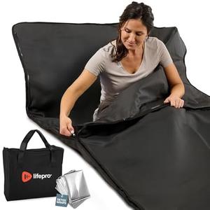 LifePro RejuvaWrap Infrared Sauna Blanket for Detox & Relaxation – 5 Colors & 3 Models – Portable Far Infrared at Home Sauna for Muscle Relief, Circulation & Recovery – 9 Heat Levels (Black)