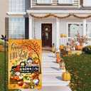 Hello Fall Gnomes Thanksgiving Pumpkin Autumn Holiday Yard & Garden Flag Set - 2 House Flags (28 x 40) & 2 Garden Flags (12x18) Double Sided