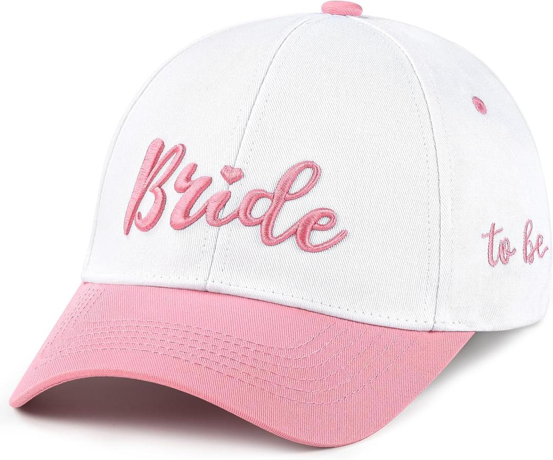 Etercycle Bride to Be Hat, Bridal Baseball Hat Adjustable Canvas Trucker Cap Bachelorette Party Wedding Decorations