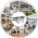 Self Adhesive Broom and Mop Holder Wall Mounted  SUS304 Stainless Steel 2-Slot Organizer with Anti-Slip Rubber Grips, 25lb Load, Adjustable for 0.61.4" Handles, Garage Kitchen Bathroom Use, 2 Pack