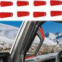 Voodonala for Jeep JL A&B Pillar Grab Handles Trim Cover for 2018-2023+ Jeep Wrangler Accessories JL JLU Gladiator JT 4XE Interior Accessories, ABS Red 8pcs