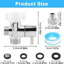 Bidet T Adapter With Shut off Valve, Metal T Valve for Bidet 7/8 x 7/8 x 1/2or 3/8, 3-way Tee Connector Bidet Attachments for Bathroom Installation