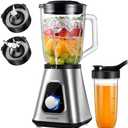 SHARDOR 1200W Blenders for Smoothies and Shakes, 52 Oz Countertop Blender & 22 Oz Personal Blender Combo, New Upgraded 6-leaf Blade, 3 Adjustable Speed for Juices, Frozen Fruit Drinks, Sauces