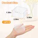16 Pack 2.56 x 2.56 x 1.38 inch Clear Plastic Storage Containers with Lids