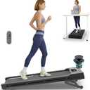 PACEROCKER Walking Pad Treadmill with 12% 9-Level Auto Incline, 450 lbs Capacity Bluetooth Speaker Under Desk Treadmills for Home Hiking, 5 MPH