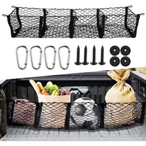 SUV Off-Road Vehicle Pickup Truck Four Pocket Luggage Compartment Cargo Storage Net Rear Trunk Car Net Pocket 47.24 Inch Storage Net Pocket (1PC)