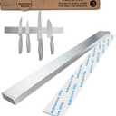 Premium Magnetic Knife Strip for Wall no Drilling  16 Inch Stainless Steel Magnetic Knife Holder with Neodymium Magnet Strong Adhesive Tape - Lightweight Kitchen Magnet Knife Bar