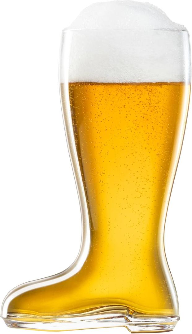 BAVARIA TRACHTEN Das Boot 1L Beer Glass, Authentic German Beer Boot Mug  Spaten Cowboy Style  Giant 1 Liter Drinking Glass for Oktoberfest, Bars & Parties
