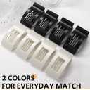 2 x 8 Pack French Flat Hair Clips for Women Large Matte No-Slip Claw Barrettes for Thick & Thin Hair, Strong Hold Styling Accessories (Glossy Black and White)