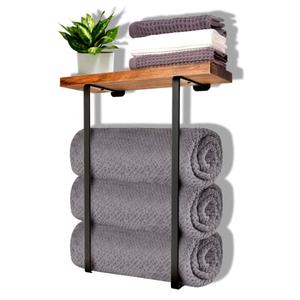 Joben Oligey Towel Racks for Bathroom Wall Decor,Bathroom Shelves,Black Minimalist Design Storage Organizer for Large Towels, Small Towels, Hand Towels,Spa, Salon, RV
