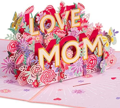 Paper Love 3D Mothers Day Pop Up Card, Love Mom, For Mom, Wife - 5" x 7" Cover - Includes Envelope and Note Tag Pack of 2