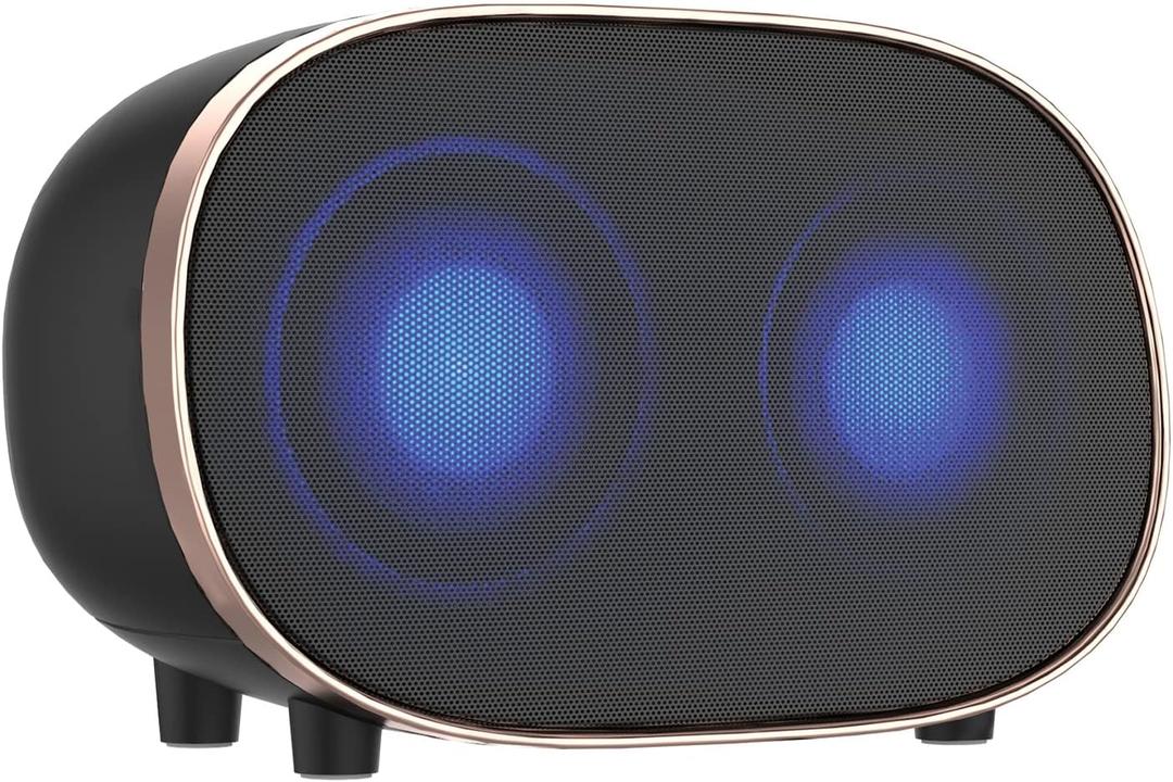 iLive ISB301BZ ISB301BZ Portable 12-Watt-Max Retro Bluetooth Rechargeable Speaker with LED Lights