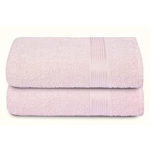Belizzi Home Cotton 2 Pack Oversized Bath Towel Set 28x55 inches, Large Bath Towels, Ultra Absorbant Compact Quickdry & Lightweight Towel, Ideal for Gym Travel Camp Pool - Pink