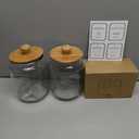 Glass Laundry Jars with Airtight Lids - Kitchen & Laundry Room Organization Containers with Dryer Sheet Holder,Bamboo Tray - Laundry Detergent Powder Half Gallon Storage Canisters with Labels