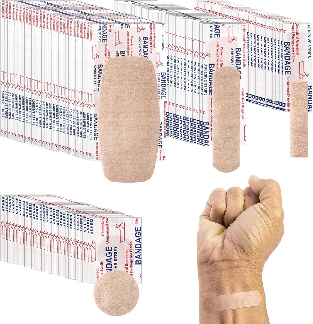 Geiserailie 204 Pcs Bandages for Sensitive Skin, Assorted Sizes Silicone