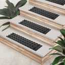 ROBLOCK 5 PCS Rubber Stair Tread for Wooden Steps, Skid Resistant Stair and Outdoor Stair, 15.5" x 4" 5 Packs Non Slip Outdoor Stair Treads, Black