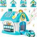 Marstone Baby Toys for 1 Year Old Boy and Girl Gifts: Kids, Toddler Toys Age 1-2, 8-in-1 Educational House for One Year Old Birthday Gift (Blue)