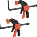 HORUSDY 2 Pieces Strong Hold Track Saw Clamps 6-Inch, Quick Release Track Saw Guide Rail Clamp for Woodworking, Circular Saw Guide Rail System, Durable with 150 LBS Load Limit & Easy Operation
