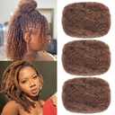 Xtrend 8 Inch 3 Bundles 90 Gram Afro Kinky Bulk Human Hair For Micro Twist Braiding Honey Brown Afro Kinky 100% Human Hair Bleach Before Dyeing For Dreadlocks Extensions Repair Locs