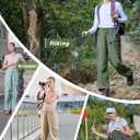 Women's Cargo Pants 28"/30" Lightweight Quick Dry Casual Travel Pant Streetwear for Work Hiking Outdoor with 8 Pockets, Large