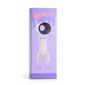 Portable Fan. Bladless. Low Noise. 3 Speed Wind. With Stand Base
