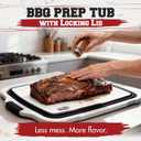 KITCHEN PERFECTION Collapsible XL Smoker & BBQ Prep Tub with Locking Lid & Cutting Board - Grill Caddy Container for Meat Marinating & Brine Perfect For Brisket, Turkey & Ribs - Best Gift For Men