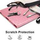 Glitter Case for iPad 10.2 inch(9th/8th/7th Generation,2021/2020/2019),Slim Sparkly Bling Bifold Stand with Pencil Holder,Smart Flip Tablet Case Cover with Auto Sleep/Wake,Pink