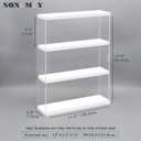 NONEMEY Clear Acrylic Display Case Stand 3 Tier Storage Box Wall Mount Showcase Dustproof Organizer Box for Collectibles (White 3Tier 123.315inch)