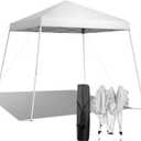 VINGLI 8x8 ft Pop Up Canopy Tent, Easy Up Canopy Event Tent Foldable Portable Canopies for Camping, Patio, Outdoor Gazebo Slant Legs, Outdoor Instant Shelter Canopies with Carry Bag (White)