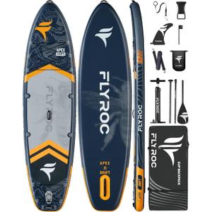 11'6x35'' Extra Wide Inflatable Paddle Board, 450lb Capacity Stand Up Paddle Board for Adults (x3), Stable Inflatable SUP, All Skill Levels, 3 Handles, 100L Backpack, 3PCS Paddle, 5L Dry Bag