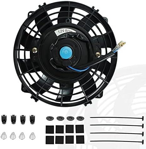 7" inch Universal Slim Fan Push Pull Electric Radiator Cooling 12V Mount Kit Black