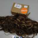 SEIKEA 18" Long Claw Highlight Ponytail Extension, PT002 Tia Multi Layered Hair Wavy Curly Fluffy Thick Jaw Clip in Hair Extensions Ponytail Soft Natural Hairpiece Medium Brown Dark Blonde Highlights
