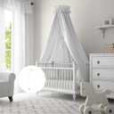 Kisangel Crib Canopy Rack Mosquito Net Pole with Clip-on Support Bracket for Baby Bed Nursery Mosquito Protection Accessory