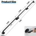 3 Pack 3.2FT Pipe Stair Handrail,Wall Mounted Hand Rail for Indoor & Outdoor Steps,Black Galvanized Iron Grab Bars for Wall,Stair Railing for Stairs Porch Bathroom