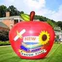 Back to School Inflatable Outdoor Decorations 4.92FT Welcome Back to School Outdoor Decoration with 2 LEDs Yard Decor Props for First Day of School Party Kindergarten Preschool Graduation