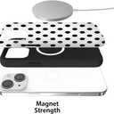 Case Compatible with iPhone 16 Pro Max,[Compatible with MagSafe] Polka Dot Pattern Aesthetic Design Phone Case for Girl Women Boy Men,Dual-Layer Fashion Design Black