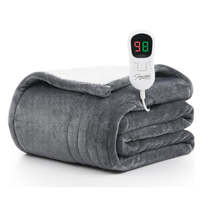 Homemate Electric Heated Blanket Twin - 62"x84" Heating Bed Blankets Throw with 10 Heating Levels 8 Hours Auto Off Fast Heating Over-Heated Protection Ultra Soft Warm Flannel ETL Certified Grey