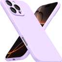 LoeoeL for iPhone 16 Pro Phone Case Silicone, Minimalist Ultra Thin Slim Soft Rubber Gel Solid Color Matte TPU Cute Case for Women Men, Girly Plain Aesthetic Design & Camera Cover, Purple Lavender (Lilac)