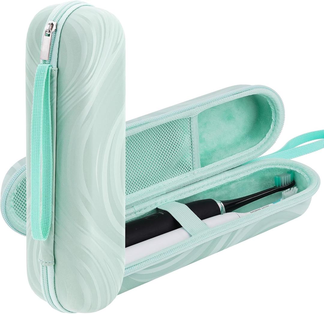 TOCCOOL Electric Toothbrush Case, Carrier Bag for Travelling, Portable Toothbrush Carrying Case Holder Compatible with AquaSonic, Sumkyle, Oral-B iO Series, Philips Sonicare. (Green)
