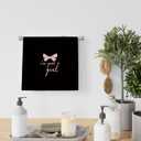 Coquette Trendy Black Pink Bows Kitchen Towels, Coquette Party Decor, Baby Girl Gifts, Girls Room College Dorm Apartment Bathroom Decor Decoration Tea Towels Kitchen Hand Towels 16x24 Inch